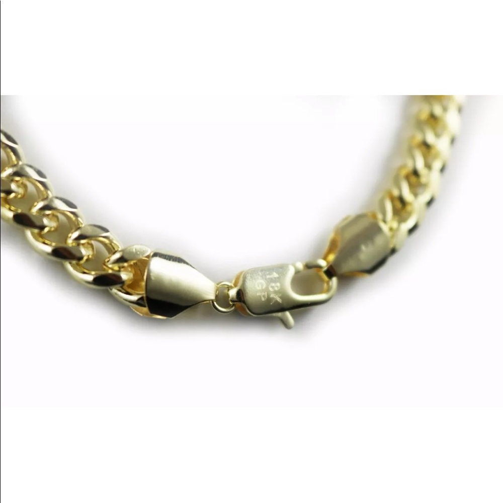 NEW* Men gold necklace shiny  link necklace - Picture 2 of 2